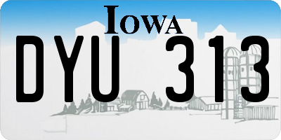 IA license plate DYU313