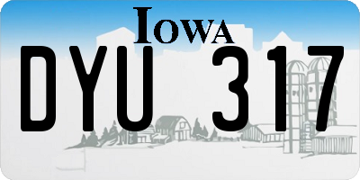 IA license plate DYU317