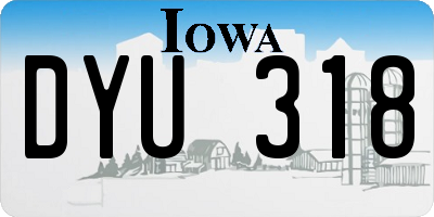 IA license plate DYU318