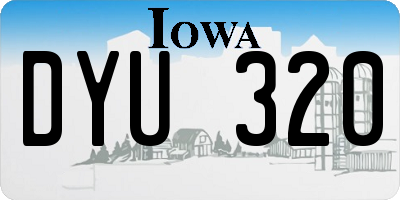 IA license plate DYU320
