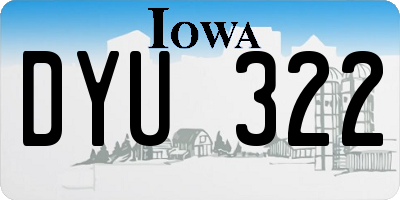 IA license plate DYU322