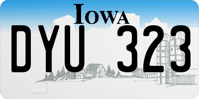 IA license plate DYU323