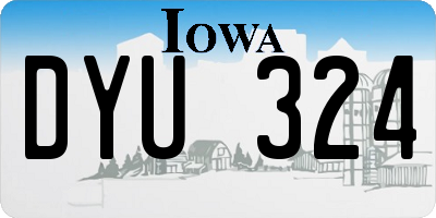 IA license plate DYU324