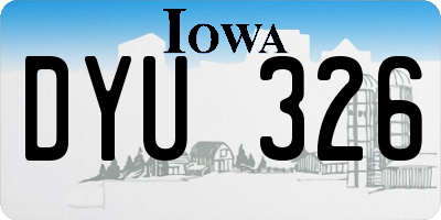 IA license plate DYU326