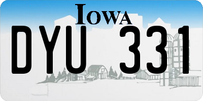 IA license plate DYU331