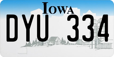 IA license plate DYU334