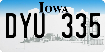 IA license plate DYU335