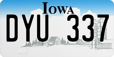 IA license plate DYU337