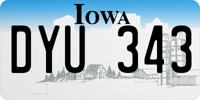 IA license plate DYU343