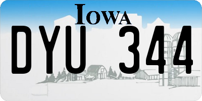 IA license plate DYU344