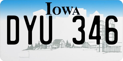 IA license plate DYU346