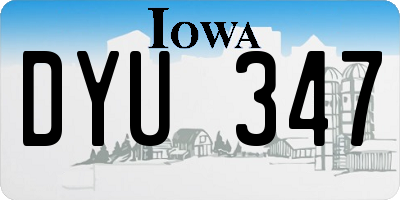 IA license plate DYU347