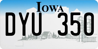 IA license plate DYU350