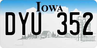 IA license plate DYU352