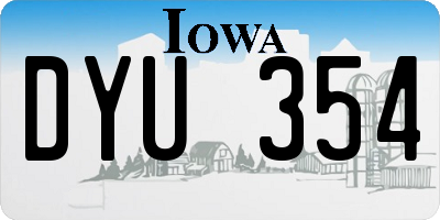 IA license plate DYU354