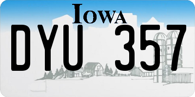 IA license plate DYU357