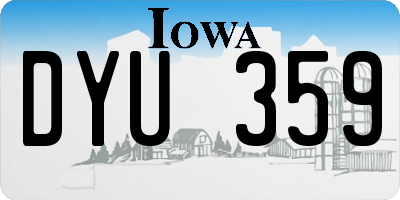 IA license plate DYU359