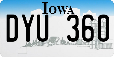 IA license plate DYU360