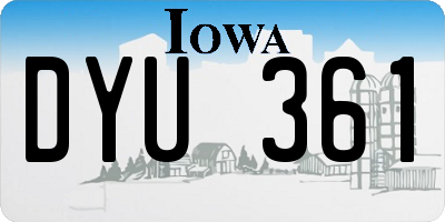 IA license plate DYU361