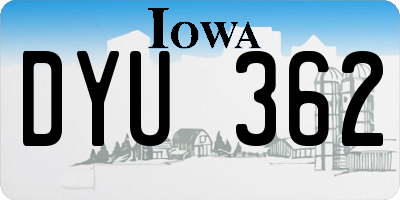 IA license plate DYU362