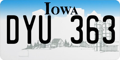 IA license plate DYU363