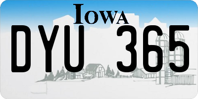 IA license plate DYU365