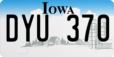 IA license plate DYU370