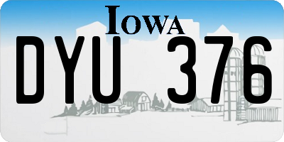 IA license plate DYU376