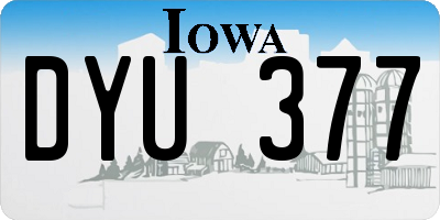 IA license plate DYU377