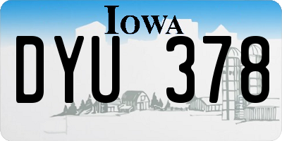 IA license plate DYU378