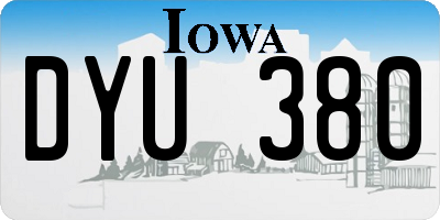 IA license plate DYU380