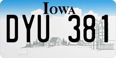 IA license plate DYU381