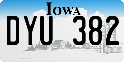 IA license plate DYU382
