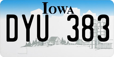 IA license plate DYU383