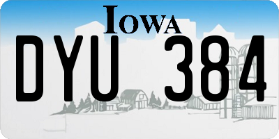 IA license plate DYU384
