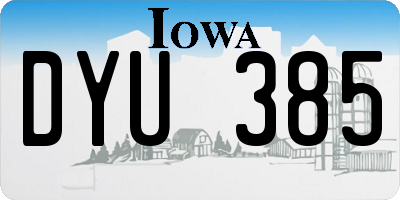 IA license plate DYU385