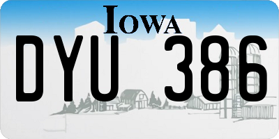 IA license plate DYU386