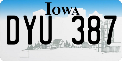 IA license plate DYU387