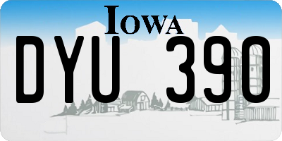 IA license plate DYU390