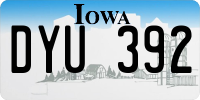 IA license plate DYU392