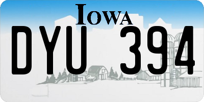 IA license plate DYU394