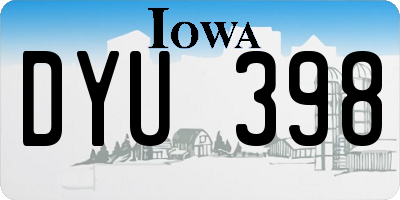 IA license plate DYU398