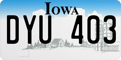 IA license plate DYU403