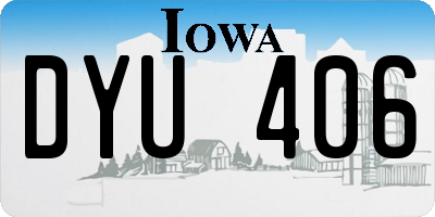 IA license plate DYU406