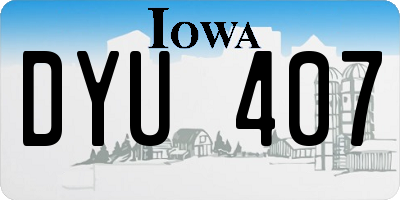 IA license plate DYU407