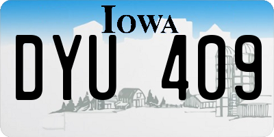 IA license plate DYU409
