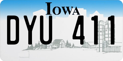 IA license plate DYU411