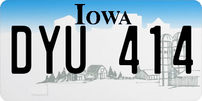 IA license plate DYU414