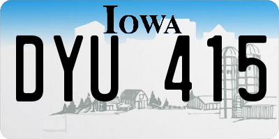 IA license plate DYU415