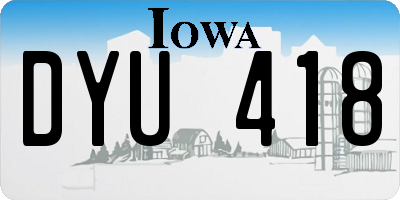 IA license plate DYU418